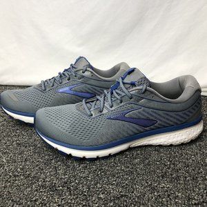 Brooks Ghost 12 Mens Running Walking Shoes Gray Blue Athletic Sneakers Size 11.5